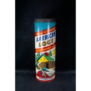 Original Hewn American Logs Building Toy Set 805 Senior Size 3/4" Logs by Halsam